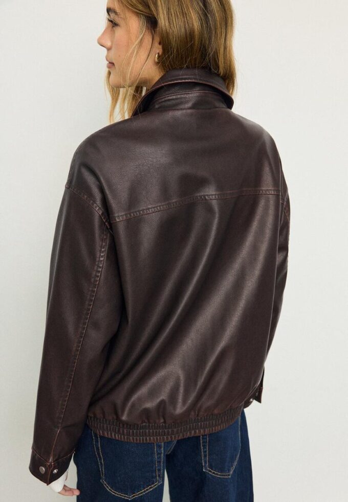 Veste oversize effet cuir délavé Veste oversize effet cuir délavé