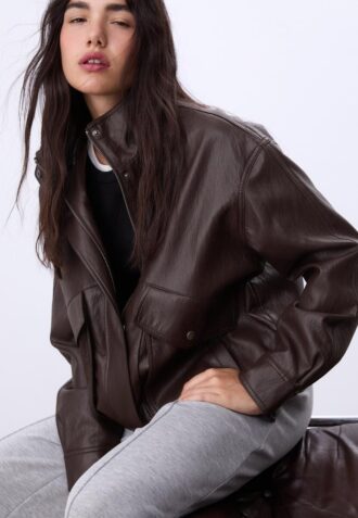 Veste oversize en simili cuir