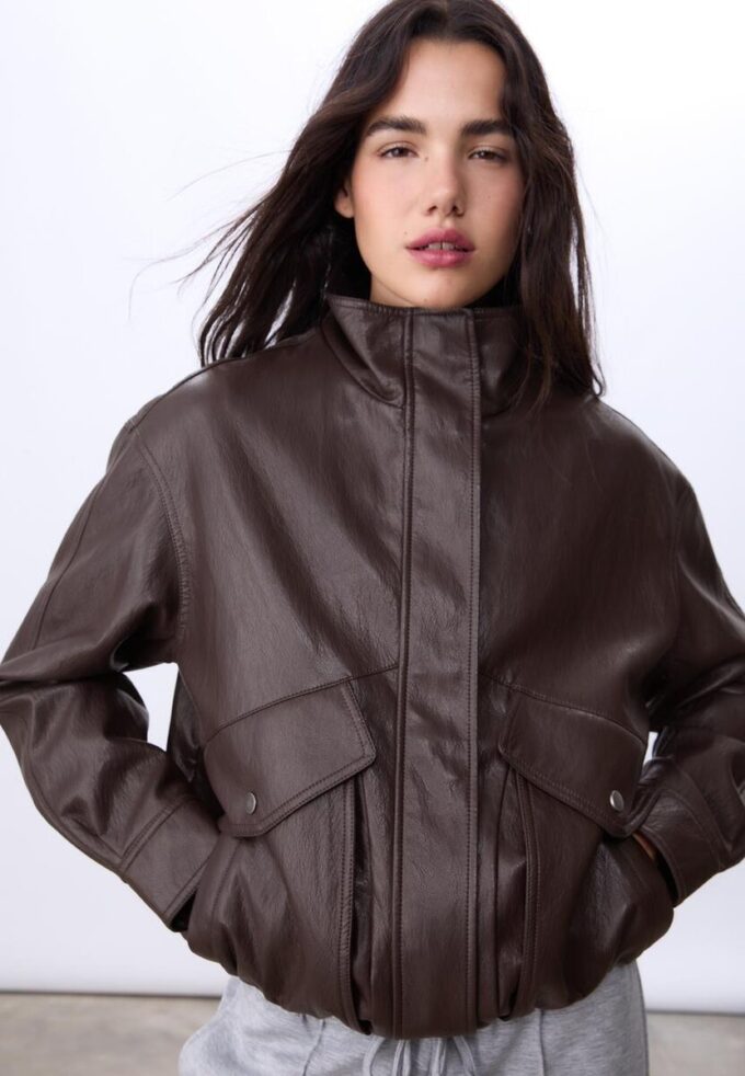 Veste oversize en simili cuir Veste oversize en simili cuir