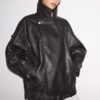 Veste oversize en simili cuir à revers Veste oversize en simili cuir à revers