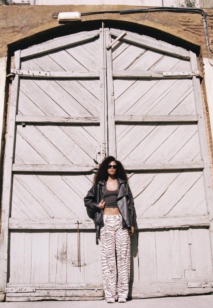 Veste oversize en simili cuir à revers Veste oversize en simili cuir à revers