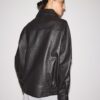 Veste oversize en simili cuir à revers Veste oversize en simili cuir à revers
