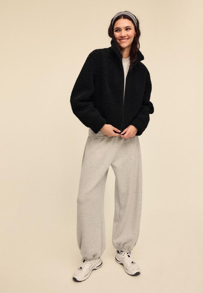 Veste zippée doublée en simili-mouton Veste zippée doublée en simili-mouton