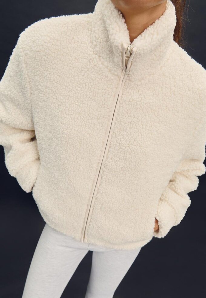 Veste zippée doublée en simili-mouton Veste zippée doublée en simili-mouton