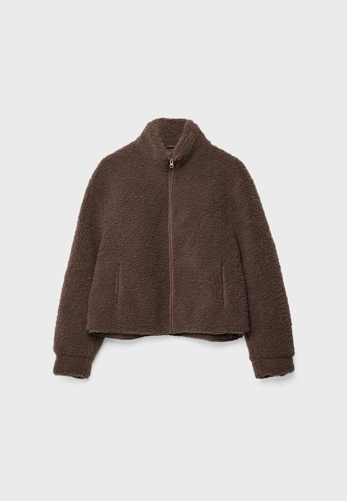 Veste zippée doublée en simili-mouton Veste zippée doublée en simili-mouton