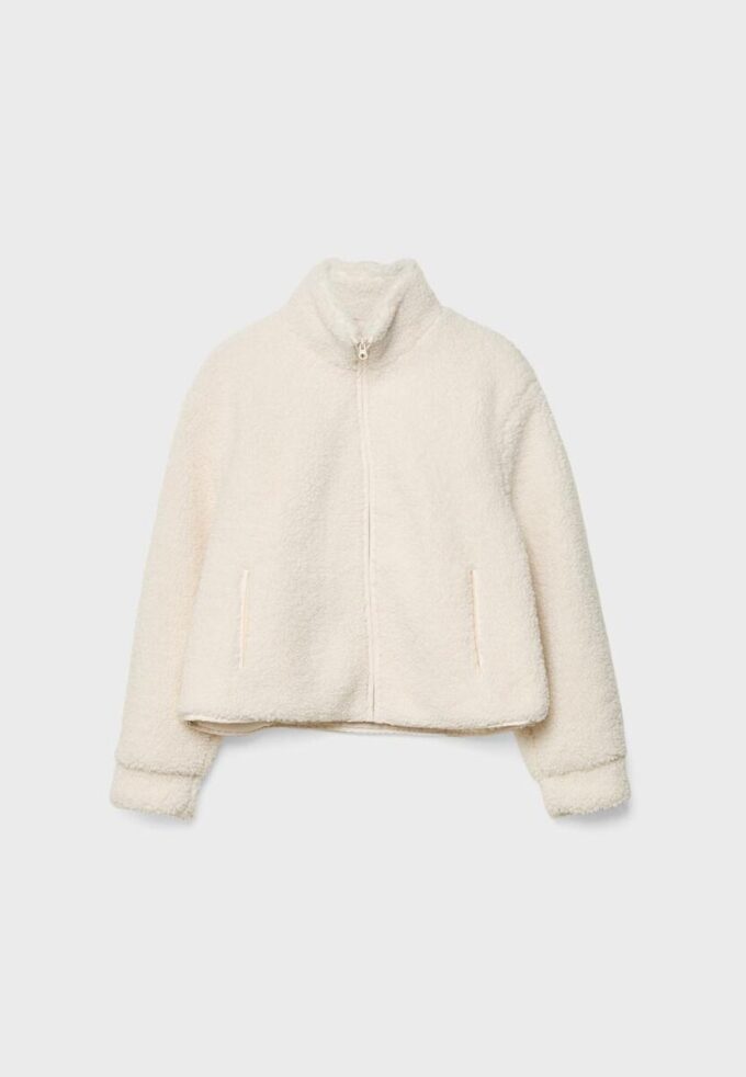 Veste zippée doublée en simili-mouton Veste zippée doublée en simili-mouton