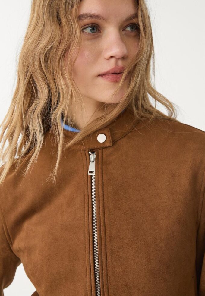 Veste zippée en simili-suède Veste zippée en simili-suède
